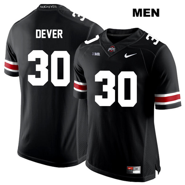 Ohio State Buckeyes Men's Kevin Dever #30 White Number Black Authentic Nike College NCAA Stitched Football Jersey BG19L43LX